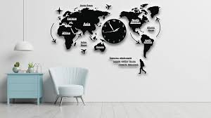 Acrylic World Map Clock